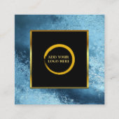 Carte De Visite Carré Logo simple noir or noir (Devant)