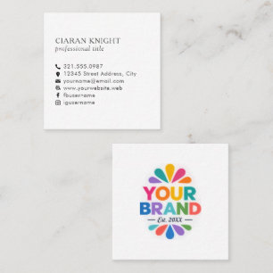 Carte De Visite Carré Logo Simple Professionnel