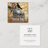 Carte De Visite Carré Logo Skuls et Crow Merci (Devant / Derrière)