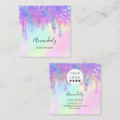 Carte De Visite Carré Logo Soap Holograph Drivers Cosmetics Nails Studio (Devant / Derrière)