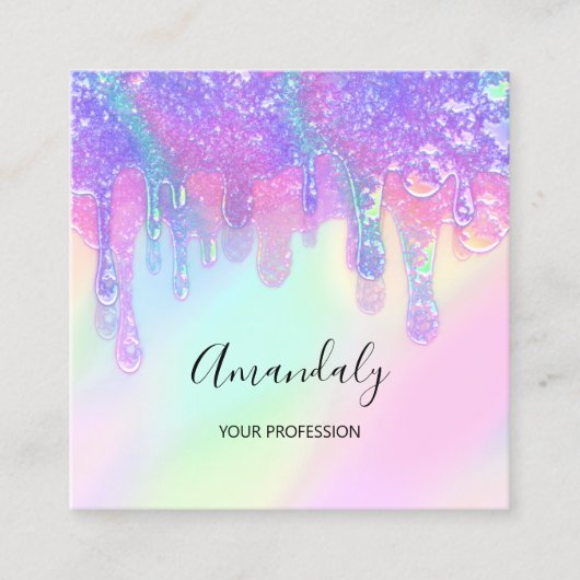 Carte De Visite Carré Logo Soap Holograph Drivers Cosmetics Nails Studio (Devant)