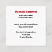 Carte De Visite Carré Logo Social Media QR Code (Dos)