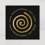 Carte De Visite Carré Logo Spiral Or Moderne Scannable QR Code noir (Devant)