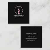 Carte De Visite Carré Logo stylo Écrivain freelance et Écrivain de calli (Devant / Derrière)