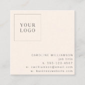 Carte De Visite Carré Logo super rétro rose rose floral (Devant)