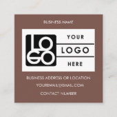 Carte De Visite Carré Logo Terracotta QR Code Website Social Media (Devant)