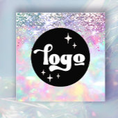 Carte De Visite Carré logo texture opale