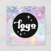 Carte De Visite Carré logo texture opale (Devant)