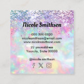 Carte De Visite Carré logo texture opale (Dos)