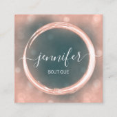 Carte De Visite Carré Logo Turquoise Rose de maquillage professionnel (Devant)