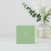 Carte De Visite Carré Logo vert Sage code QR (Debout devant)