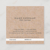 Carte De Visite Carré L'or chic moderne élégant de KraftPrinted (Dos)