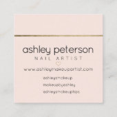 Carte De Visite Carré L'or de typographie d'artiste de clou rougissent (Dos)