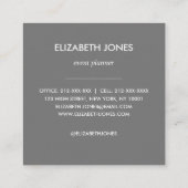 Carte De Visite Carré L'orchidée blanche fleurit l'arrière - plan gris (Dos)