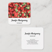 Carte De Visite Carré Lot de fraises rouges juteuses (Devant / Derrière)