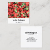 Carte De Visite Carré Lot de fraises rouges juteuses (Devant / Derrière)