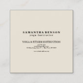 Carte De Visite Carré Lotus Fleur Logo Yoga (Dos)