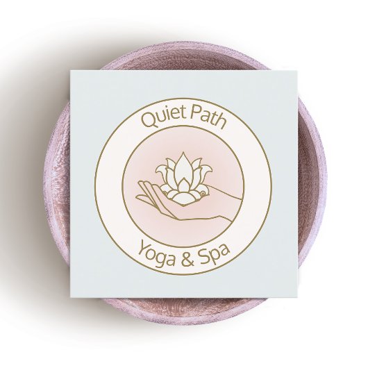 Carte De Visite Carré Lotus Flower Beauty Spa