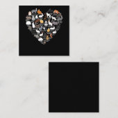 Carte De Visite Carré Love Bunnies Funny Rabbit Heart (Devant / Derrière)