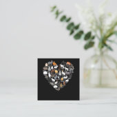 Carte De Visite Carré Love Bunnies Funny Rabbit Heart (Debout devant)