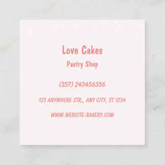 Carte De Visite Carré Love Cakes Floral Mariage Cake