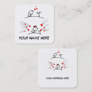 Carte De Visite Carré LOVE ECHO - Comic Birds Tweetlercools 1