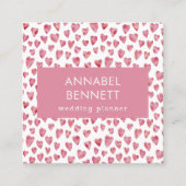 Carte De Visite Carré Love Heart Wedding planner (Devant)