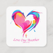Carte De Visite Carré Love One Another Bible Verse John 1334 (Dos)