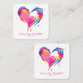 Carte De Visite Carré Love One Another Bible Verse John 1334 (Devant / Derrière)