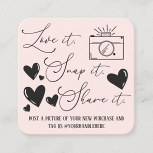 Carte De Visite Carré Love Snap Share Camera Hearts Script Etsy Business