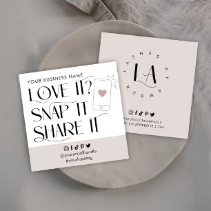 Carte De Visite Carré Love Snap Share Social Media Modern Font Logo