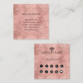 Carte De Visite Carré Loyauté 10 clous Lashes Parties scintillant (Devant / Derrière)