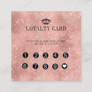 Carte De Visite Carré Loyauté 10 clous Lashes Parties scintillant