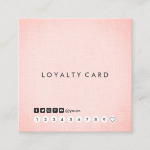 Carte De Visite Carré Loyauté de linge de lit minimaliste épuré profe