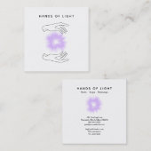 Carte De Visite Carré Lumières curatives de la boule de mains d'énergie (Devant / Derrière)