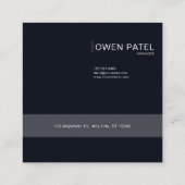 Carte De Visite Carré Luminous Blue Floral Gold Celestial Flower Frame (Dos)