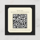 Carte De Visite Carré Lunar Luxe Black & Cream Moon Mariage (Dos)