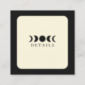 Carte De Visite Carré Lunar Luxe Black & Cream Moon Mariage (Devant)