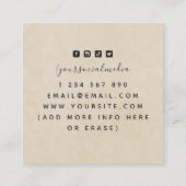 Carte De Visite Carré Lune beige Astrologie Lectures Sable spirituel (Dos)