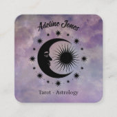 Carte De Visite Carré Lune céleste et étoiles (Devant)