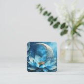 Carte De Visite Carré Lune céleste et fleur de lotus (Debout devant)