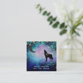 Carte De Visite Carré *~* Lune Cosmic ~ Howling Wolf Rainbow Shaman  (Debout devant)