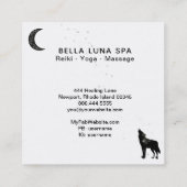 Carte De Visite Carré *~* Lune cosmique. Howling Wolf Rainbow Pine Trees (Dos)