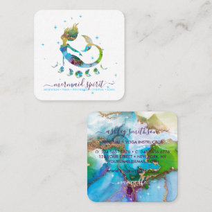 Carte De Visite Carré Lune de sirène lecture de tartre spirituel