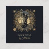 Carte De Visite Carré Lune de soleil céleste mystique (Devant)