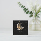 Carte De Visite Carré Lune d'or céleste Luxe (Debout devant)