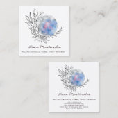 Carte De Visite Carré Lune florale (Devant / Derrière)