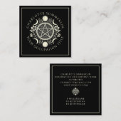 Carte De Visite Carré Lunes célestes noires (Devant / Derrière)