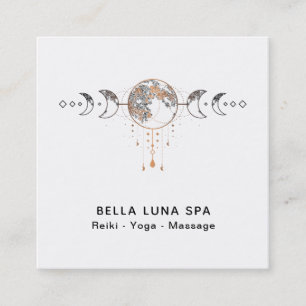 Carte De Visite Carré Lunes lunaires de chaman d'univers cosmique de