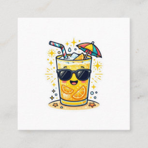 Carte De Visite Carré Lunettes de soleil de boisson tropicale d'été Kawa